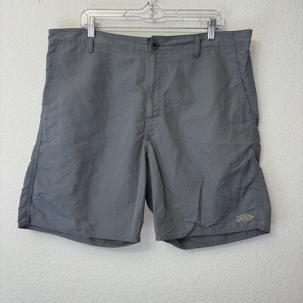 AFTCO Everyday Fishing Shorts Men's Size 38 Gray Chino Outdoor 8"